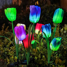 Solar Light LED Tulip Lawn Light 3 Tulip Outdoor Waterproof Park Garden Lawn Path Landscape Lighting Decoration 1pc 2024 - buy cheap