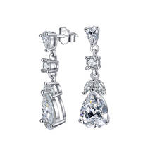 AIYANISHI 925 Sterling Silver Dangle Earrings Stars Pear Drop Earrings Wedding Engagement Silver Chandelier Drop Earrings Gifts 2024 - buy cheap