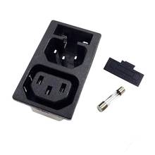 IEC C13 Male C14 Female Power Socket Adapter Plug AC 250V 10A/15A with Fuse Holder 2024 - buy cheap