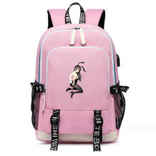 Rascal Does Not Dream of Bunny Girl Senpai Pink Women Backpack Oxford Cute School Bags Large Bookbag USB Port Laptop Bagpack 2024 - buy cheap