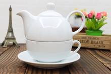 Кухня Простой керамический чистый белый горшок для матери одна чашка сложенный цветочный горшок заварник для чая и кофе 2024 - купить недорого