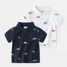 2-7T Dinosaur Cartoon Print Boys Shirt Toddler Kid Baby Clothes Summer Top Cotton Short Sleeve T shirt Cute Gentleman Outfit 2024 - buy cheap