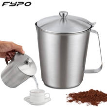 Fypo Milk frothing jug with lid Stainless steel Coffee Cups Espresso Coffee Pitcher Barista Craft Coffee Latte Milk Frothing Jug 2024 - buy cheap