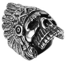 Мужское Винтажное кольцо с черепом, кольцо из нержавеющей стали в стиле панк, вечерние аксессуары 2024 - купить недорого