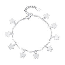 Pulseiras com borboleta e estrela, prata esterlina 925, opções de brilho ajustável 2024 - compre barato