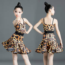 Leopard Print Latin Dance Dress for Girls 2020 Summer New Children Sleeveless Dress Ballroom Competition Performance Dress 2024 - buy cheap