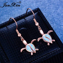 Pear Cut Water Drop White Fire Opal Earrings White Gold Rose Gold Color Cute Animal Turtle Dangle Earrings For Women Jewelry 2024 - buy cheap