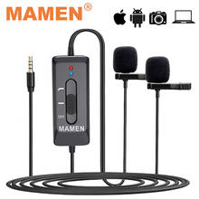 MAMEN-micrófono Lavalier de 3,5mm con doble cabezal, para grabación de cámara de vídeo, para Smartphone, DSLR, Vlog, Youtube 2024 - compra barato