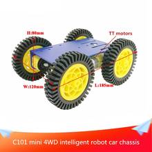 Rueda de llama de 80mm C101 Mini 4WD, Robot inteligente para Chasis de coche, Panel de Metal con 4 motores TT, accesorios para coche DIY 2024 - compra barato