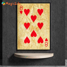 Vintage Number Poker Old Playing Card Wall Pictures For Living Room Nordic Poster Wall Art Canvas Painting Home Decor Unframed 2024 - buy cheap