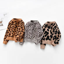 Kids Baby Warm Sweaters Leopard Knitted Pullover Casual Long Sleeve Children's Tops Toddler Boy Clothes Baby Girl Clothes 2024 - buy cheap