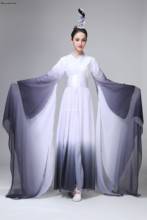 2021 Женская классическая одежда с длинными рукавами, черная феи, танцевальные костюмы для сцены hanfu, выступления в китайском народном стиле 2024 - купить недорого