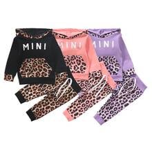 0-24M Newborn Baby Boy Girl Clothes Sets Long Sleeve Hooded Tops Leopard Long Pant Trouser 2PCS 2024 - buy cheap