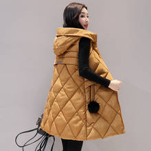 Winter Autumn 2020 Sleeveless Jacket Women Coat Long Vest Female Down Cotton Padded Korean Chalecos Para Mujer KJ665 2024 - buy cheap