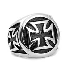 Never Fade Stainless Steel Retro Cross Ring Fashion Punk Style Men Ring Accessories Jewelry For Male Party Best Gift 2024 - buy cheap