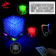 Novo led eletrônico diy kit 3D 8 S 8x8x8 mini mp3 música luz kit cubeeds embutido espectro de áudio para cartão TF 2024 - compre barato