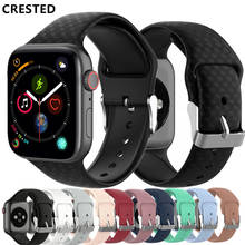 3D текстурный ремешок для apple watch, ремешок для apple watch 5, 4, 3, ремешок 44 мм, 40 мм, correa iwatch, ремешок 38 мм, 42 мм, силиконовый ремешок для часов, браслет 2024 - купить недорого