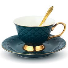 European Ceramic Tea Cup Set Gold Rim Simple Luxury Coffee Cup Set Saucer Eco Friendly Vintage Tazas De Cafe Drinkware EB50BD 2024 - buy cheap