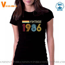 Retro 80s Clothing Camiseta Vintage 1986 T shirt women birthday gift Tee Born in 1986 T-shirt 1986 birth year tee shirt 2024 - buy cheap