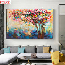Diamond Mosaic Abstract art, colorful tree round drill Cross Stitch Diamond Embroidery Art Painting Full Square Decor For Home 2024 - buy cheap