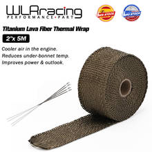 Envoltura de colector de envoltura de calor de escape, fibra de Lava de titanio Premium de WLR RACING - 5M + 4 bridas WLR1905T 2024 - compra barato