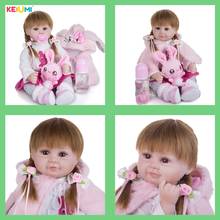 Wholesale KEIUMI 18"  Silicone Vinyl Reborn Baby Dolls Fashion bebe reborn girl Doll Baby Toy For Kids Birthday Gifts playmate 2024 - buy cheap