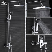 Chrome Bathroom Shower Faucet Rain Shower Faucet Bathtub Mixer Tap With Hand Shower Bath Shower Water Mixer Rainfall shower taps 2024 - buy cheap