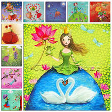 New 5D Full Square Diamond painting embroidery Cross stitch Cartoon Christmas princess flower swan 3D DIY Round Drill mosaic 004 2024 - buy cheap