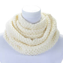 Moda feminina quente malha pescoço círculo lã mistura capuz snood longo cachecol xale wrap 2024 - compre barato