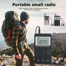 Rádio de bolso portátil, de alta sensibilidade, banda dupla, visor digital, mini abs, concha, ajuste de volume de 31 níveis, receptor de rádio 2024 - compre barato