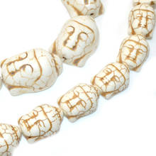 Synthesis White Howlite Single Face Carved Buddha Beads 20x30mm Tibetan Jewelry Making Beads 100Beads/lot 2024 - buy cheap