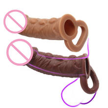 Penis Enlargement Sleeve Male Enlargement Condoms Reusable Silicone Cock Rings Delay Ejaculation Sex Toys for Men 2024 - compre barato