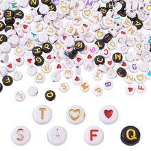 1700pcs Mixed Letter Acrylic Beads Round Flat Alphabet Heart Loose Spacer Beads with Elastic Crystal Thread For Jewelry Making 2024 - buy cheap