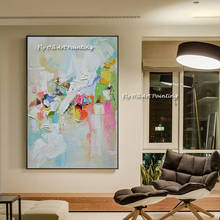 Pintura abstracta 100% pintada a mano, pintura abstracta moderna, arte de paisaje colorido, imagen sobre lienzo para el hogar y la Oficina 2024 - compra barato