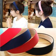 New Hot 1PC Plastic Fashion Canvas Wide Headband Hair Band Headwear Solid Hair Accessories For Women 2024 - buy cheap