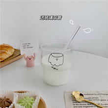 Unique Drinking Creative Glass Cup Nordic Heat Resistant Cute Milk Cup Korea Style Borosilicate Copas De Vino Drinkware EF50GC 2024 - buy cheap