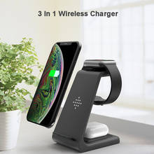 QI 10W Fast Charge 3 In 1 Wireless Charger For Iphone 11 Pro Charger Dock For Apple Watch 5 4 Airpods Pro Wireless Charge Stand 2024 - купить недорого