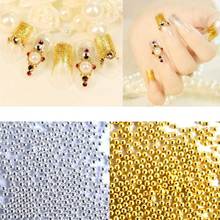 50 g/paquete de oro nuevo Metal plateado Caviar cuentas decoración artística de uñas 3d DIY accesorios de uñas herramientas de manicura 2024 - compra barato