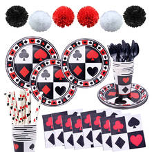 Casino Poker Theme Party Decor Disposable Tableware Magic Show for Paper Napkins Party Decorations Hen Night Bachelorette Party 2024 - buy cheap