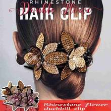 12 Styles Rhinestone Double Flower Hair Clip Hairpins For Women Hair Claws Jaw Hair Combs Elegant Bead Hairgrip Hair Accessories 2024 - buy cheap