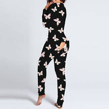 Pijama con botones para Mujer, ropa de dormir con estampado de mariposa, con solapa abotonada funcional, cómoda, para el hogar 2024 - compra barato