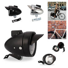Luz de led para bicicleta de metal, durável, cromada, vintage, retrô, luz de neblina frontal, acessórios de bicicleta 2024 - compre barato