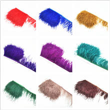 New Hot sale 2yards/lot ostrich feathers Trims 8-10cm DIY plumes for needlework crafts Carnival Costume/Dress decoration plumas 2024 - buy cheap