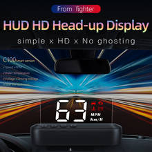 Arrvial-proyector Digital de velocidad OBD2 HUD para coche, dispositivo con alarma de seguridad, temperatura del agua, RPM, KMH, MPH, velocidad, C100, HUD, nuevo 2024 - compra barato