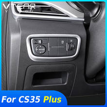 Vtear interior For Changan CS35 Plus Car Headlight button trim switch cover chrome styling decoration frame accessories parts 2024 - buy cheap