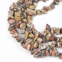 Hgklbb cascalho forma irregular natural leopardo pedra chips contas para fazer jóias longo 86cm diy pulseira acessórios por atacado 2024 - compre barato