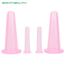 Saint Health 4 Pcs  cans vacuum cupping silicone for face massage cans anti cellulite massager cupping set family body helper 2024 - buy cheap