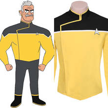 Disfraz de Star Trek para hombre, traje de Cosplay con cubierta inferior, chaqueta amarilla para Halloween, Carnaval y otoño, 2020 2024 - compra barato