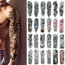 Waterproof Temporary Tattoo Sticker Full Arm Large Skull Old School Tatoo Stickers Flash Fake Tattoos for Men Women #288345 2024 - buy cheap