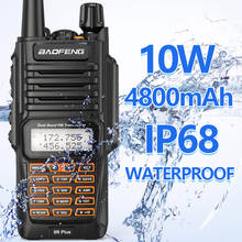 Walkie talkie baofeng embutido 10w 4800mah, banda dupla 136-174/400 mhz, à prova d'água ip68 2024 - compre barato